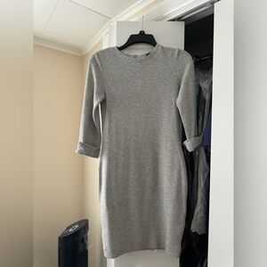 French Connection Light Gray Long Sleeve Dress
